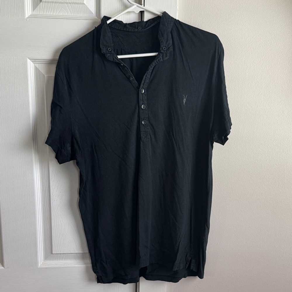 All Saints Black Casual Button Down Shirt